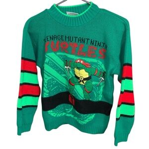 Vintage Teenage Mutant Ninja Turtles 1990’s Wool Knit Pullover Sweater Youth L
